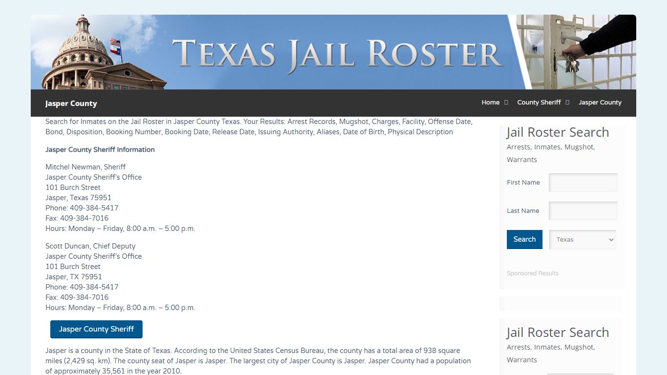 Jasper County | Jail Roster Search